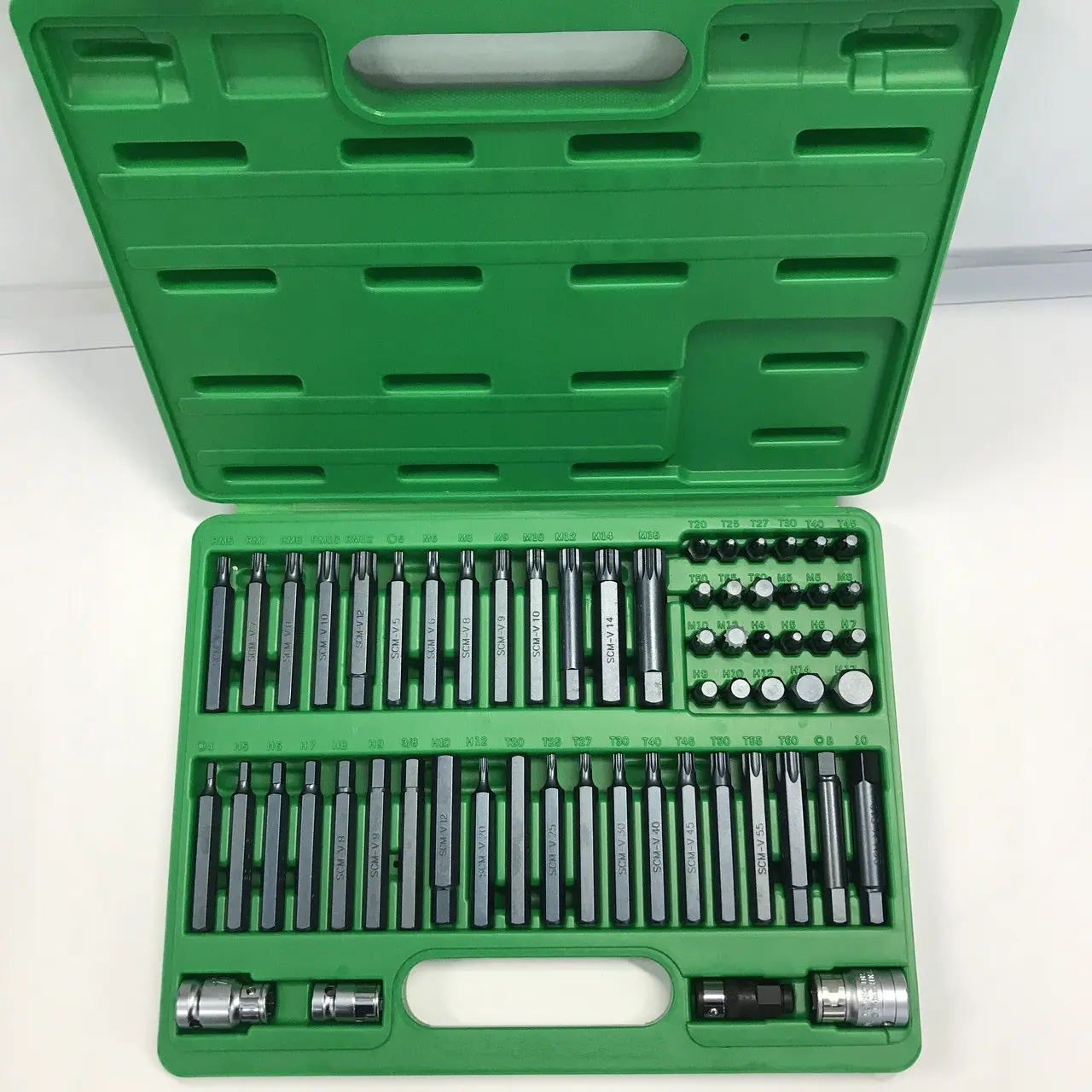 Професійний набір біт TORX, HEX, SPLINE, RIBE, SQ 60ед. TOPTUL