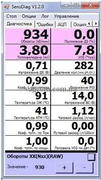 Програма SensDiag діагностика автомобілів ЗАЗ - Vagcom.com.ua