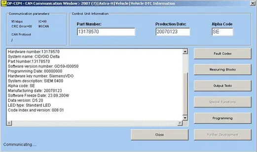 Включение бортового компьютера для Astra-H Включение бортового компьютера для Astra-H